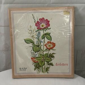 Vintage Klompe Air Mail Floral Stationary Set made in Holland